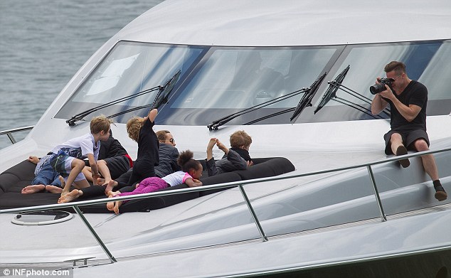 Brad Pitt and Angelina Jolie and kids on board luxury yacht ghost in sydney