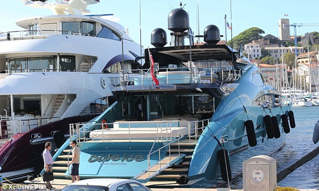 rafael nadal on board luxury yacht blue ice in vieux port in cannes 