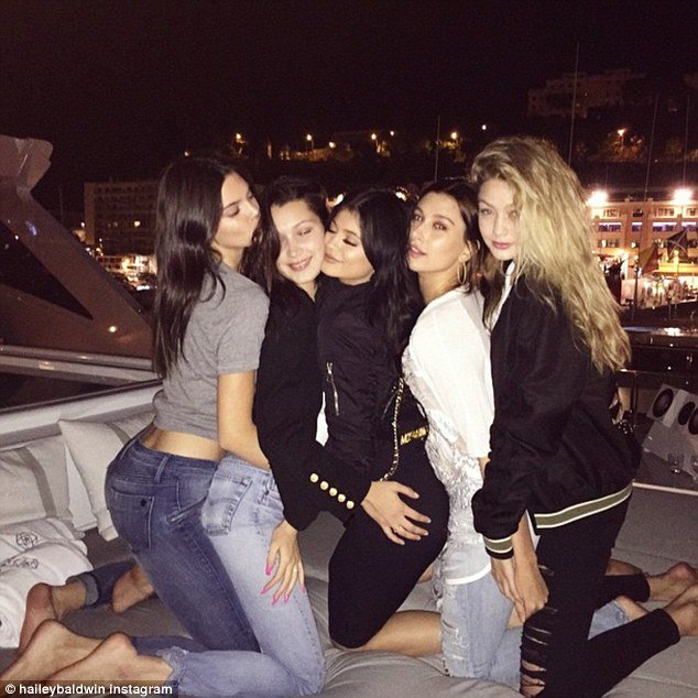 Shanina Shaik on a yacht with Kendall Jenner and Gigi Hadid in